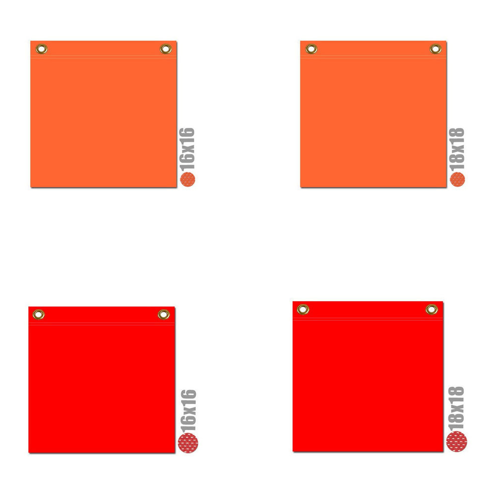 red and orange safety flags with grommets